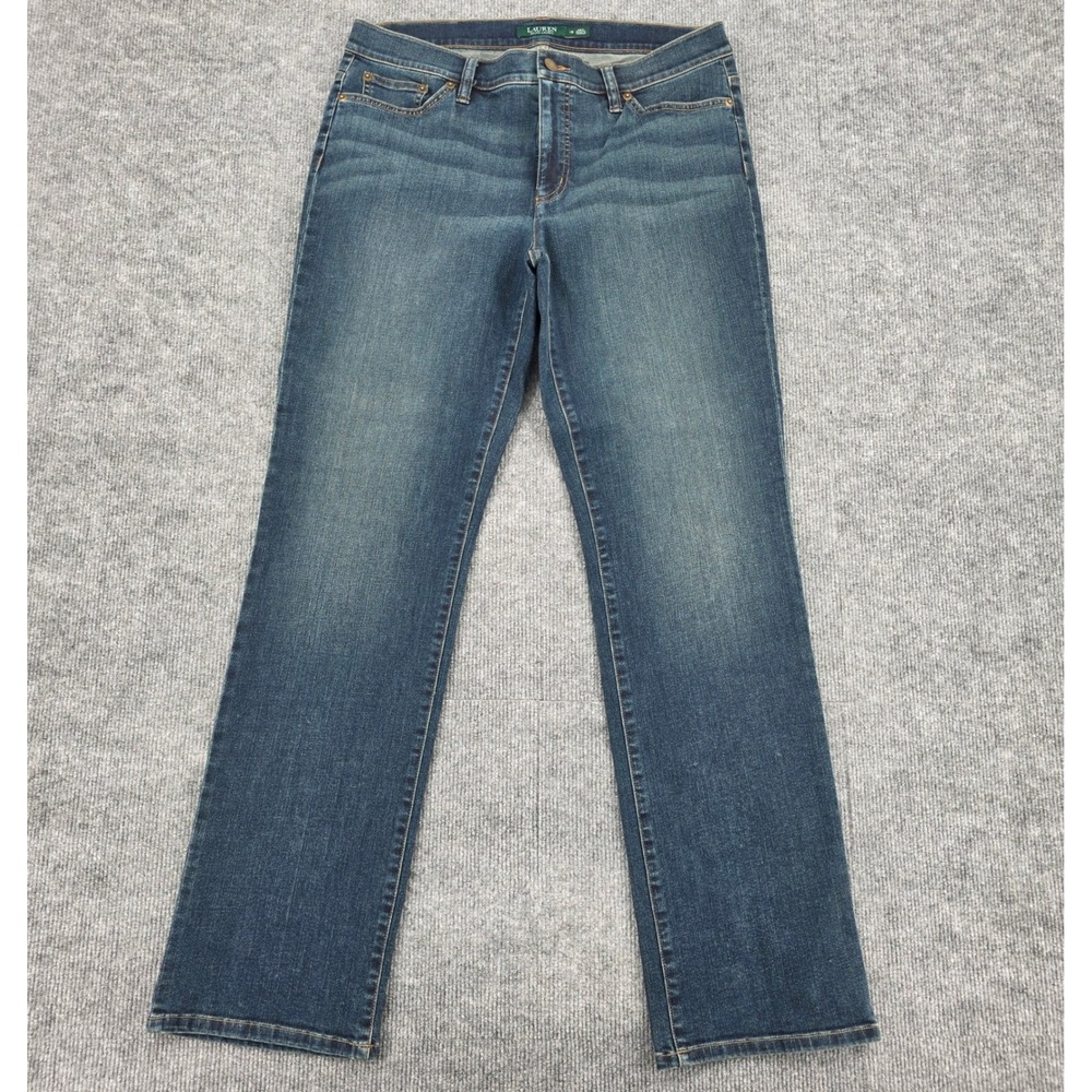 Lauren Ralph Lauren Classic Straight Leg Jeans Blue Medium Wash Womens 12